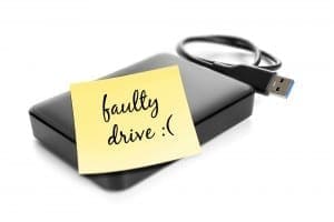 Faulty hard drive with lost files
